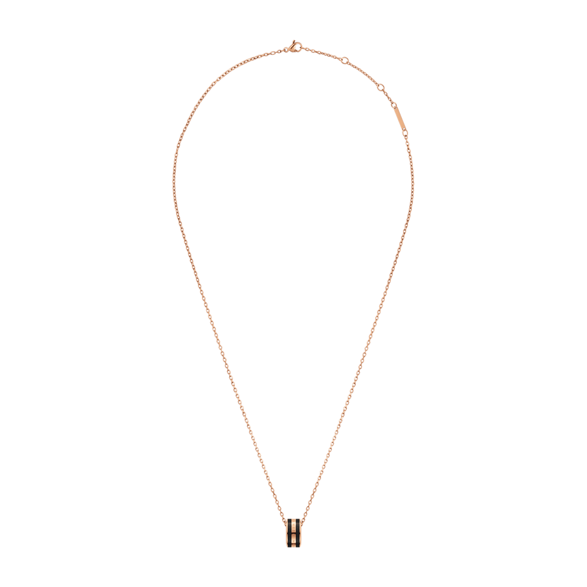 Emalie Siyah Renkli Rose Gold Renk Kadın Kolye