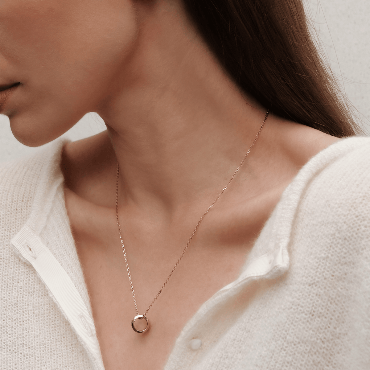 Elan İnce Zincir Rose Gold Renk Kadın Kolye
