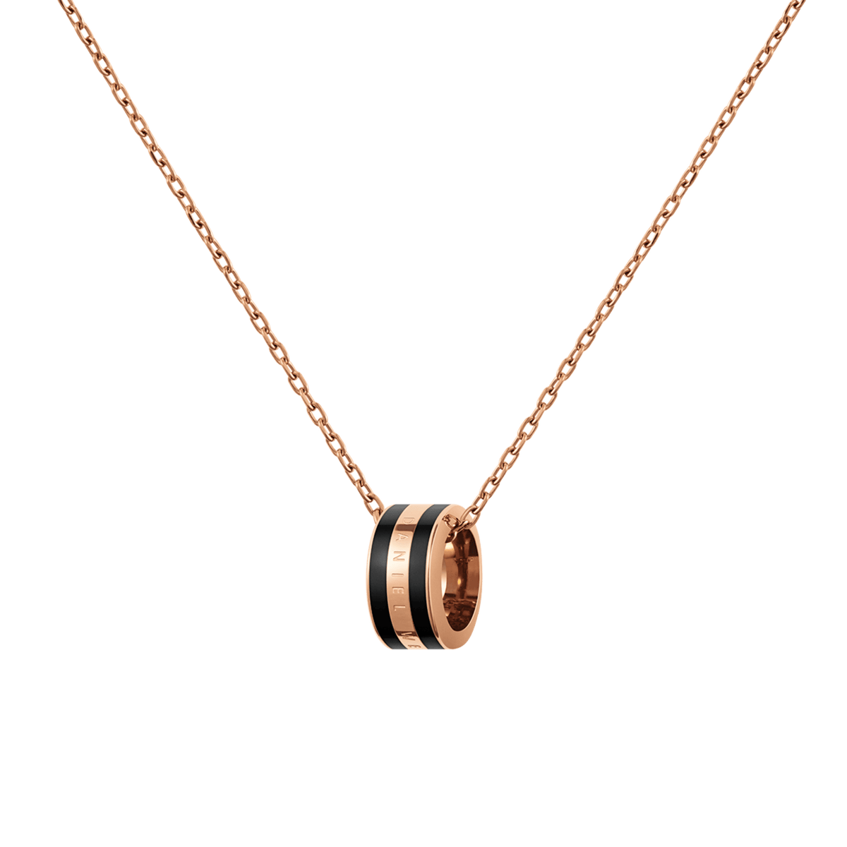Emalie Siyah Renkli Rose Gold Renk Kadın Kolye