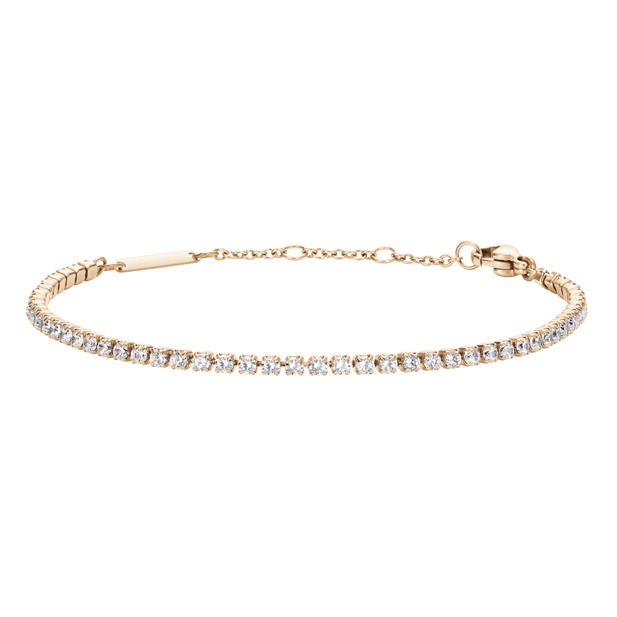 Classic Tennis Bracelet Rose Gold Unisex Bileklik
