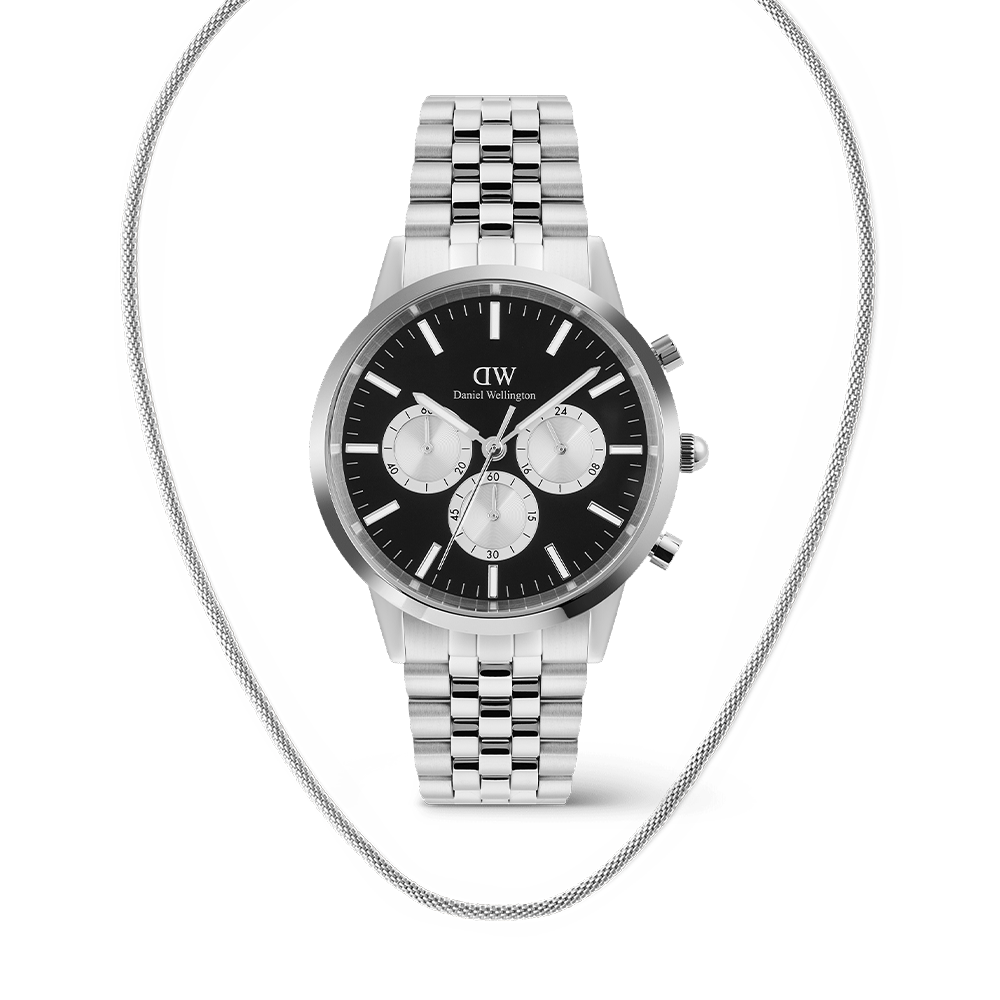 Iconic Chronograph Arch 5-Link Silver & Tide Mesh Zincir Kolye