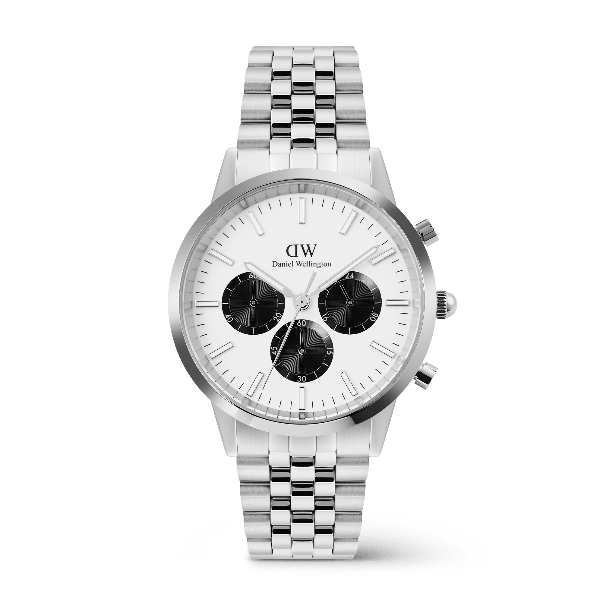 フォクスハンティングオリジナル Iconic Chronograph Arch 5-Link Off- White Panda Silver