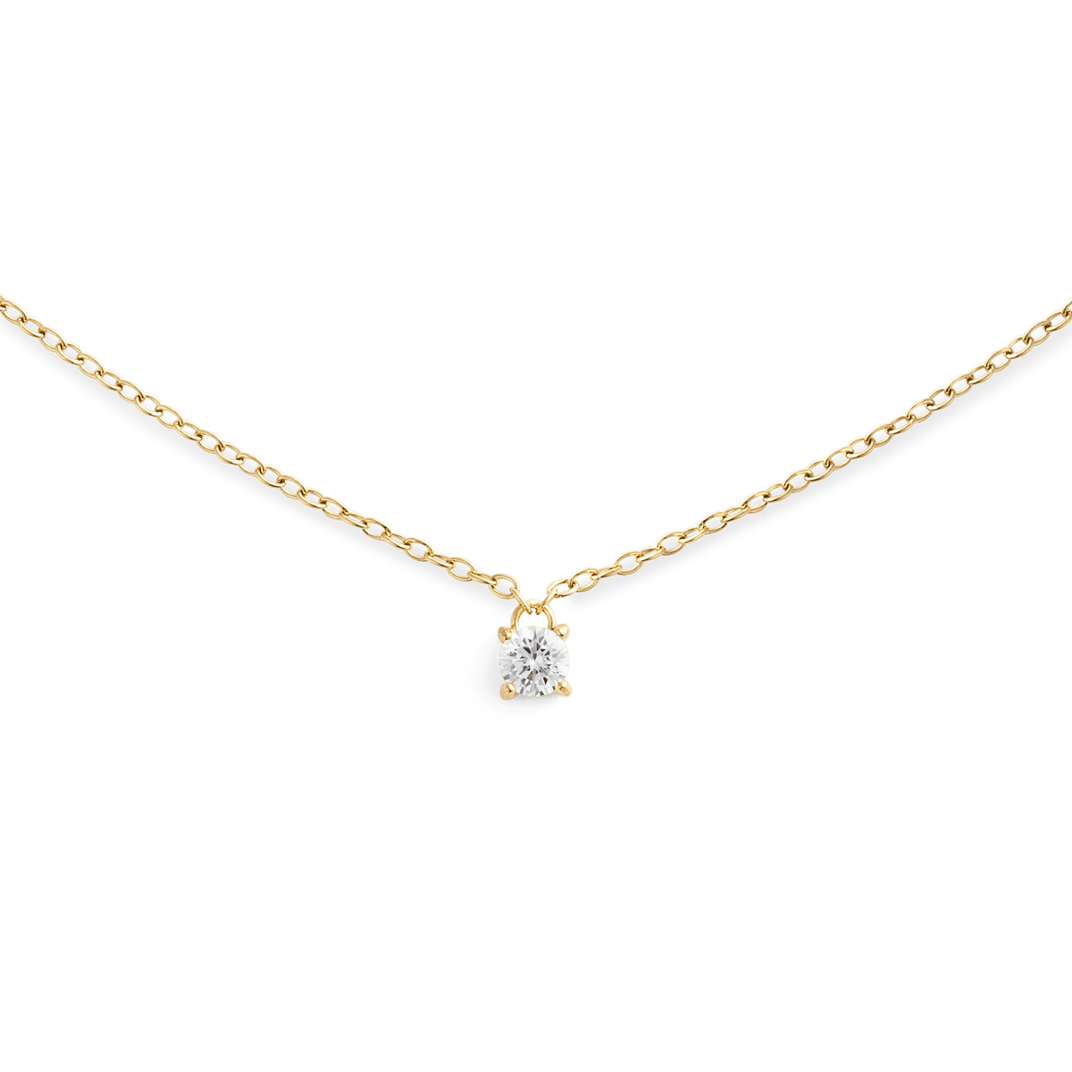Mirelle Solitaire Taşlı Gold Renk Kolye