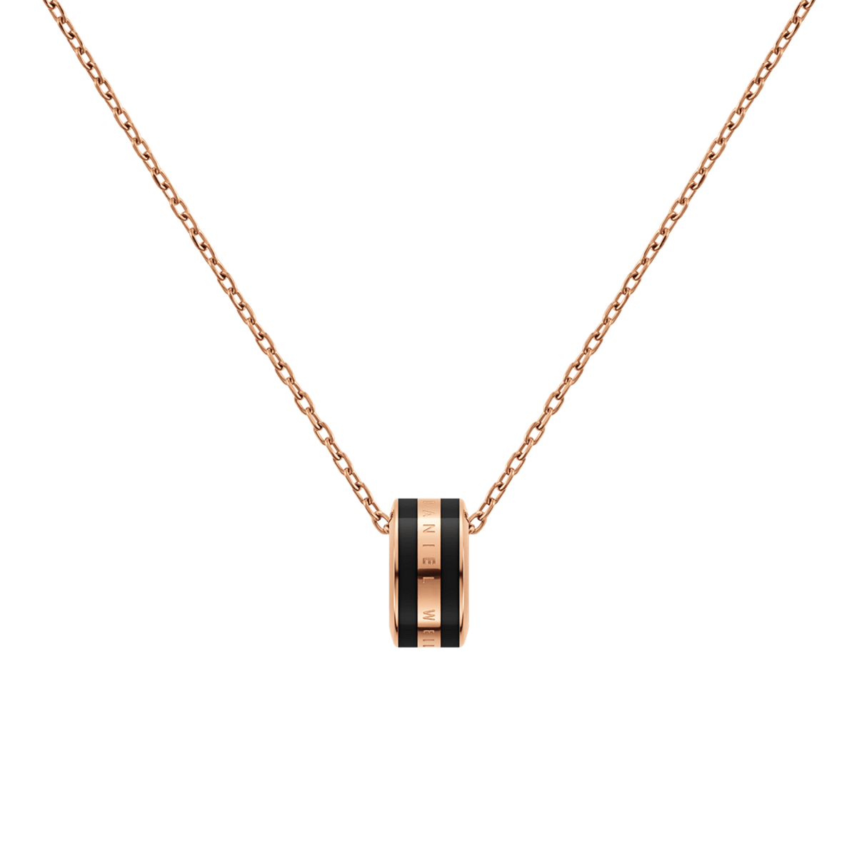 Emalie Siyah Renkli Rose Gold Renk Kadın Kolye