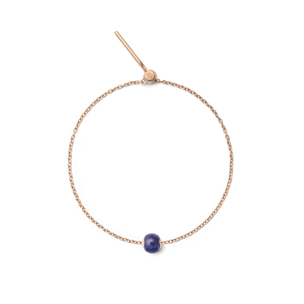 Blue Spot Orb Rose Gold Charm