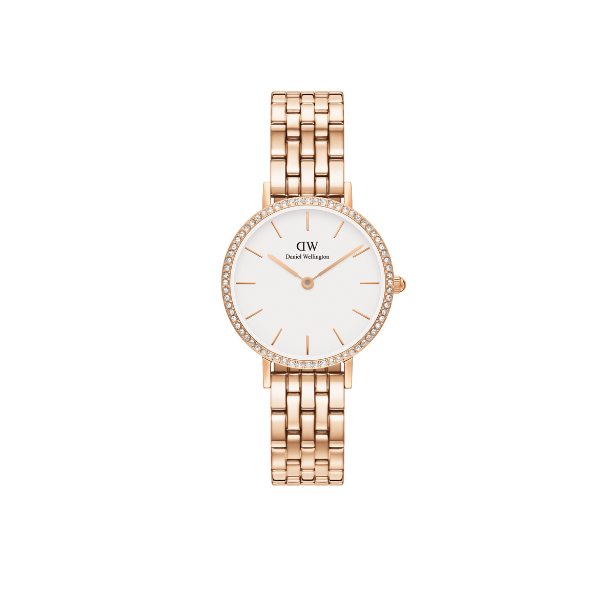 rose gold taşlı yuvarlak saat