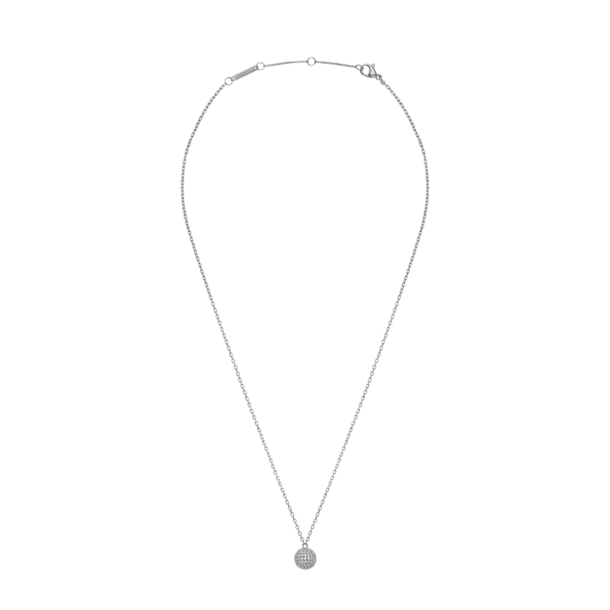 Pavé Kristal Taşlı Silver Renk Kadın Kolye