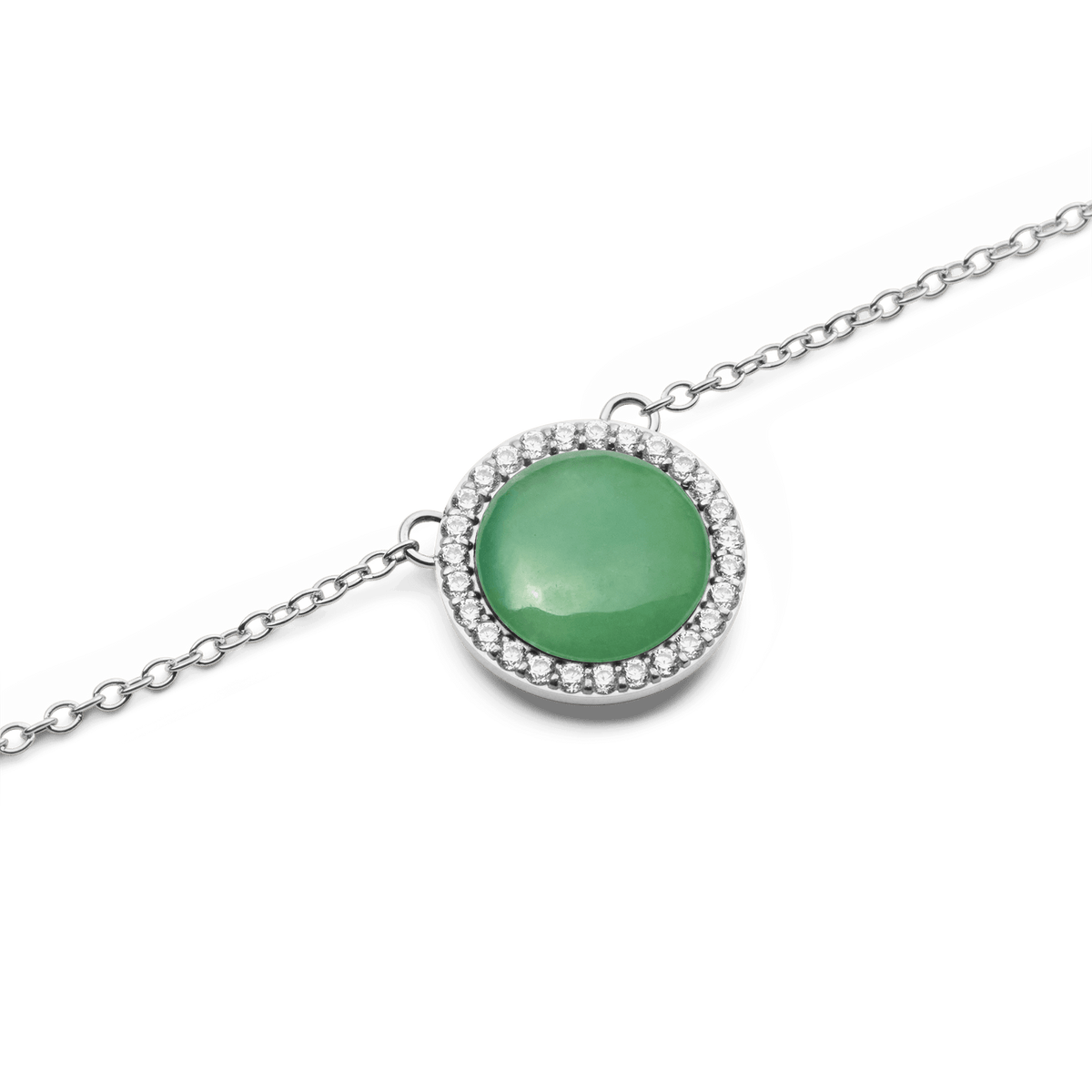 Audrey Jade Taşlı Silver Renk Kolye