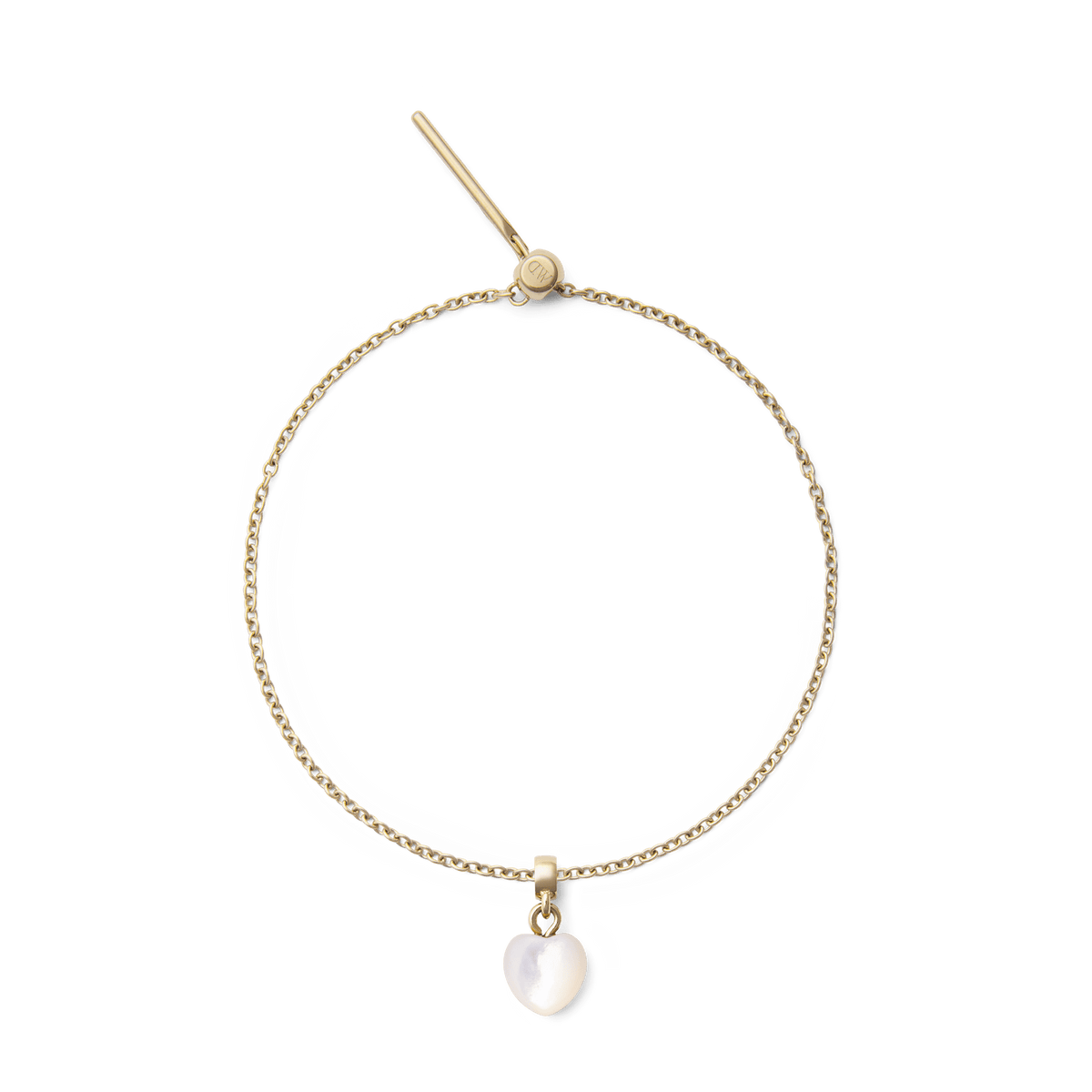 Mother of Pearl Heart Gold Charm