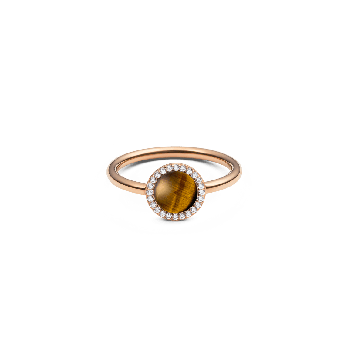 Audrey Ring Tiger Eye Rose Gold