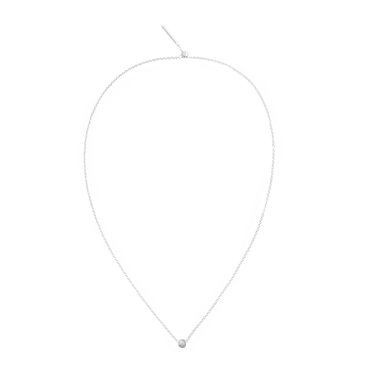 Pavé Orb White Crystal Charm Silver