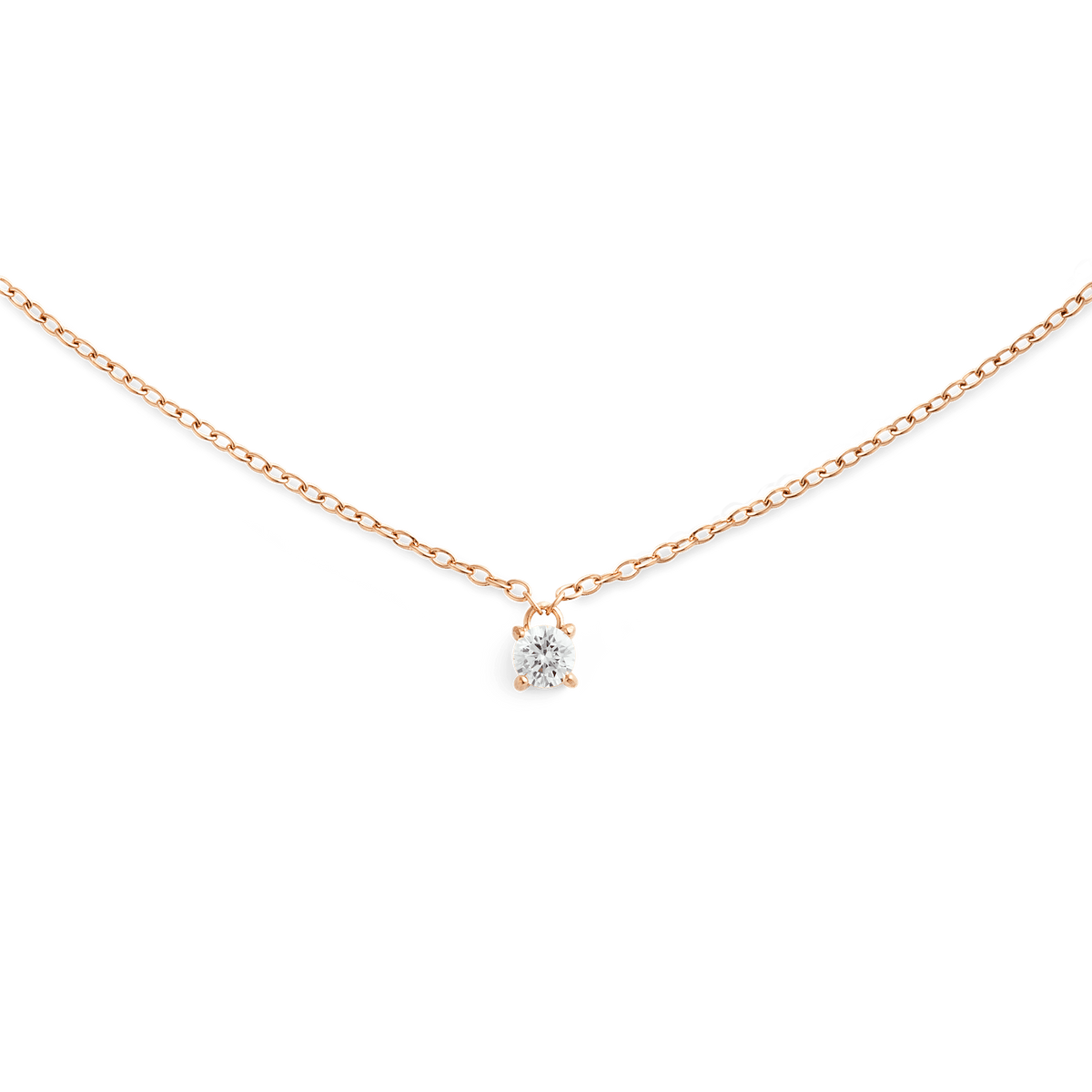 Mirelle Solitaire Taşlı Rose Gold Renk Kolye