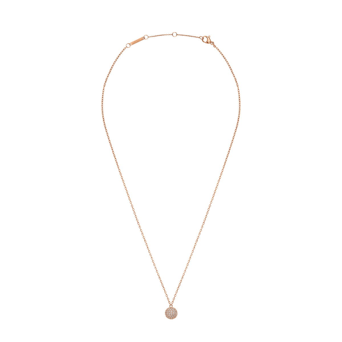 Pavé Kristal Taşlı Rose Gold Renk Kadın Kolye