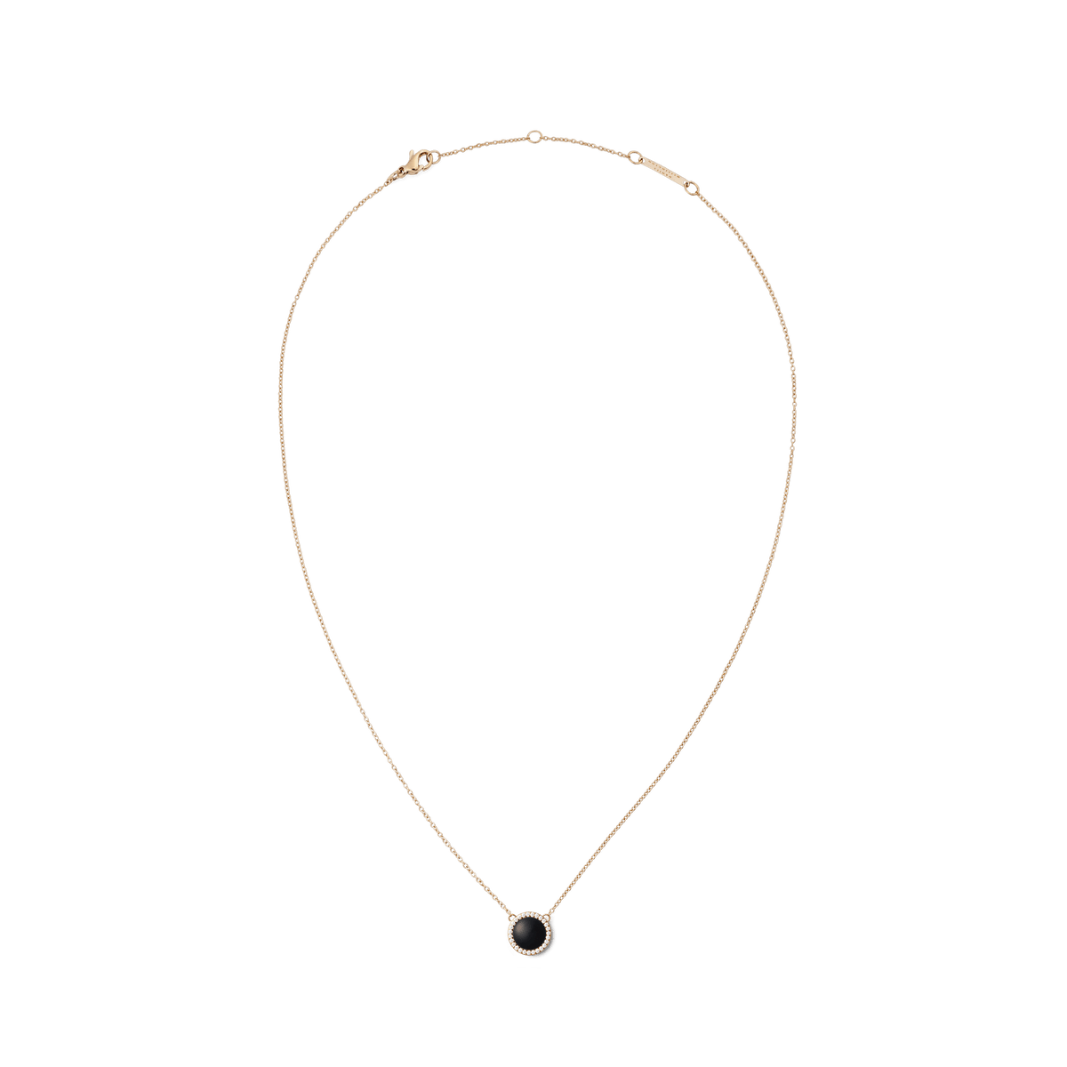 Audrey Siyah Akik Taşlı Rose Gold Renk Kolye