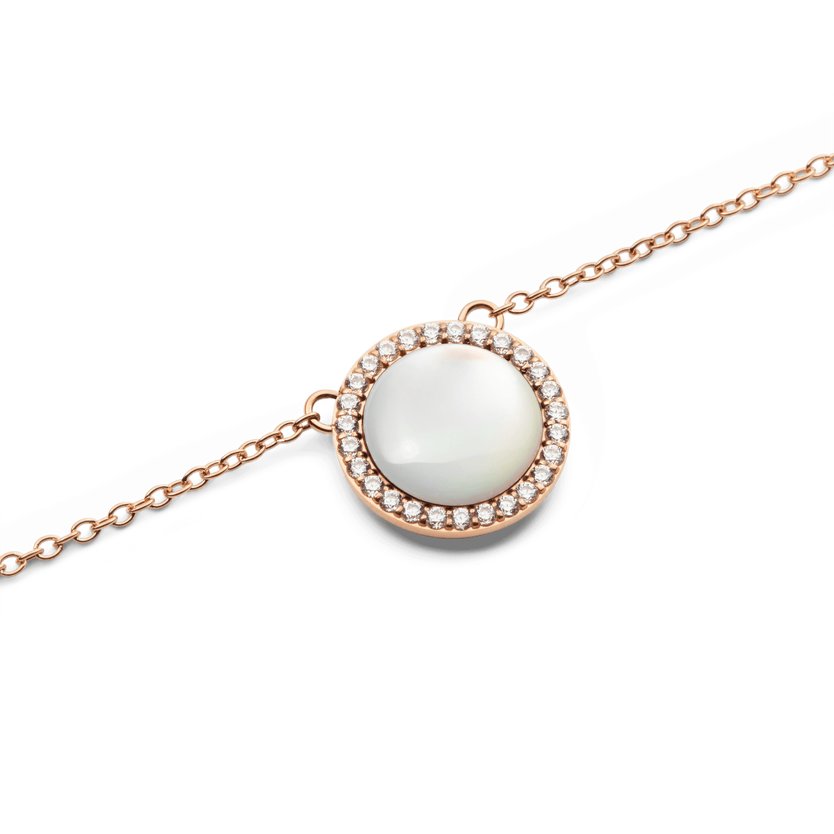 Audrey Sedef Taşlı Rose Gold Renk Kolye