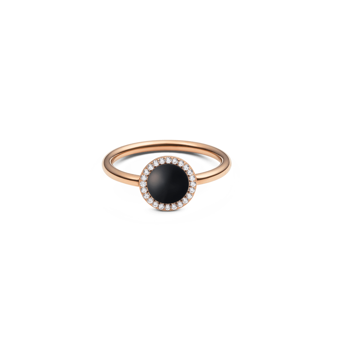 Audrey Ring Black Agathe Rose Gold