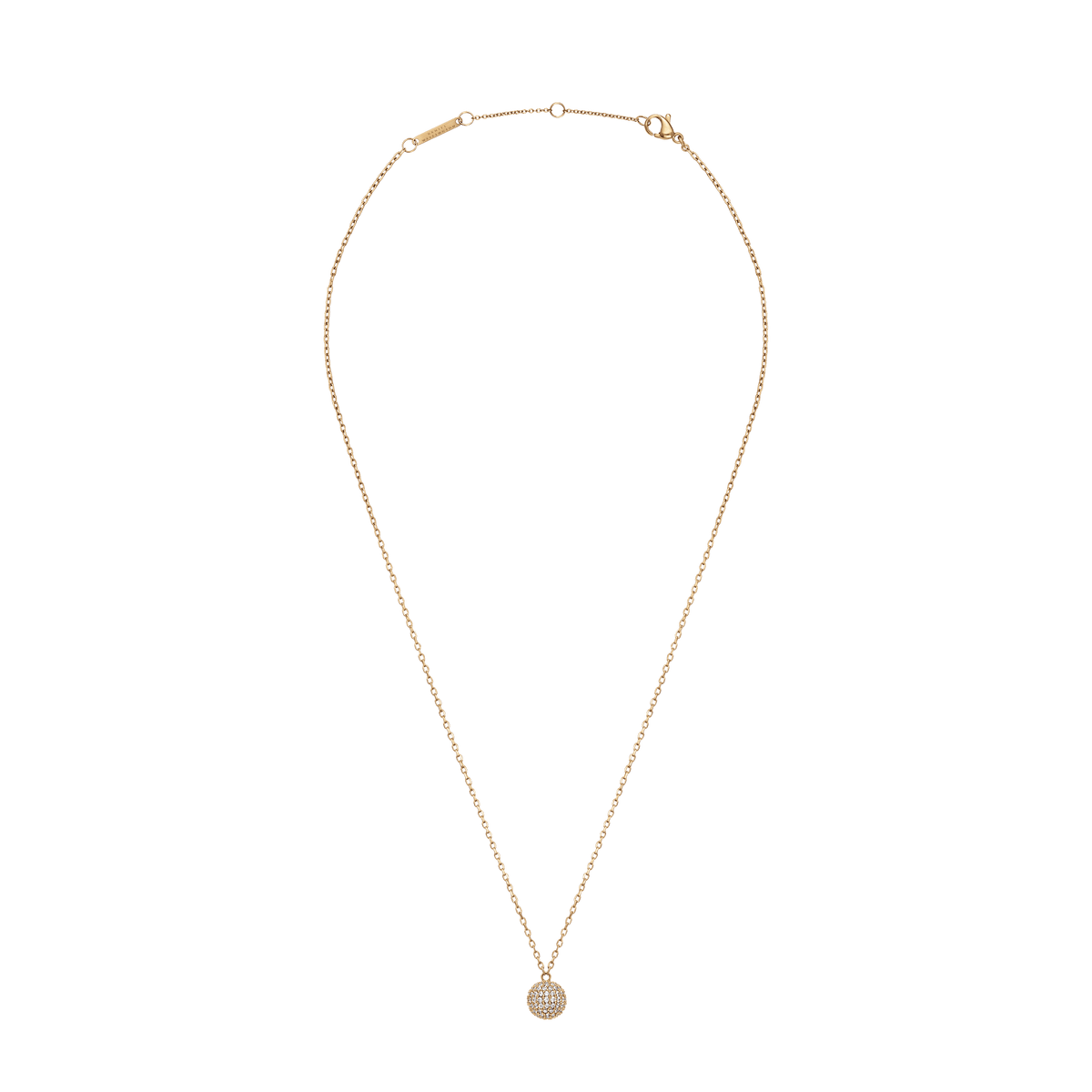 Pavé Kristal Taşlı Gold Renk Kadın Kolye