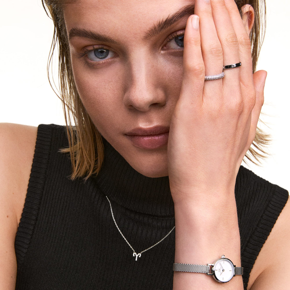 Crystal Zodiac Zincir Silver Renk Kolye