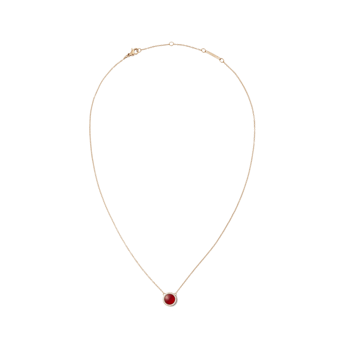 Audrey Kırmızı Akik Taşlı Rose Gold Renk Kolye