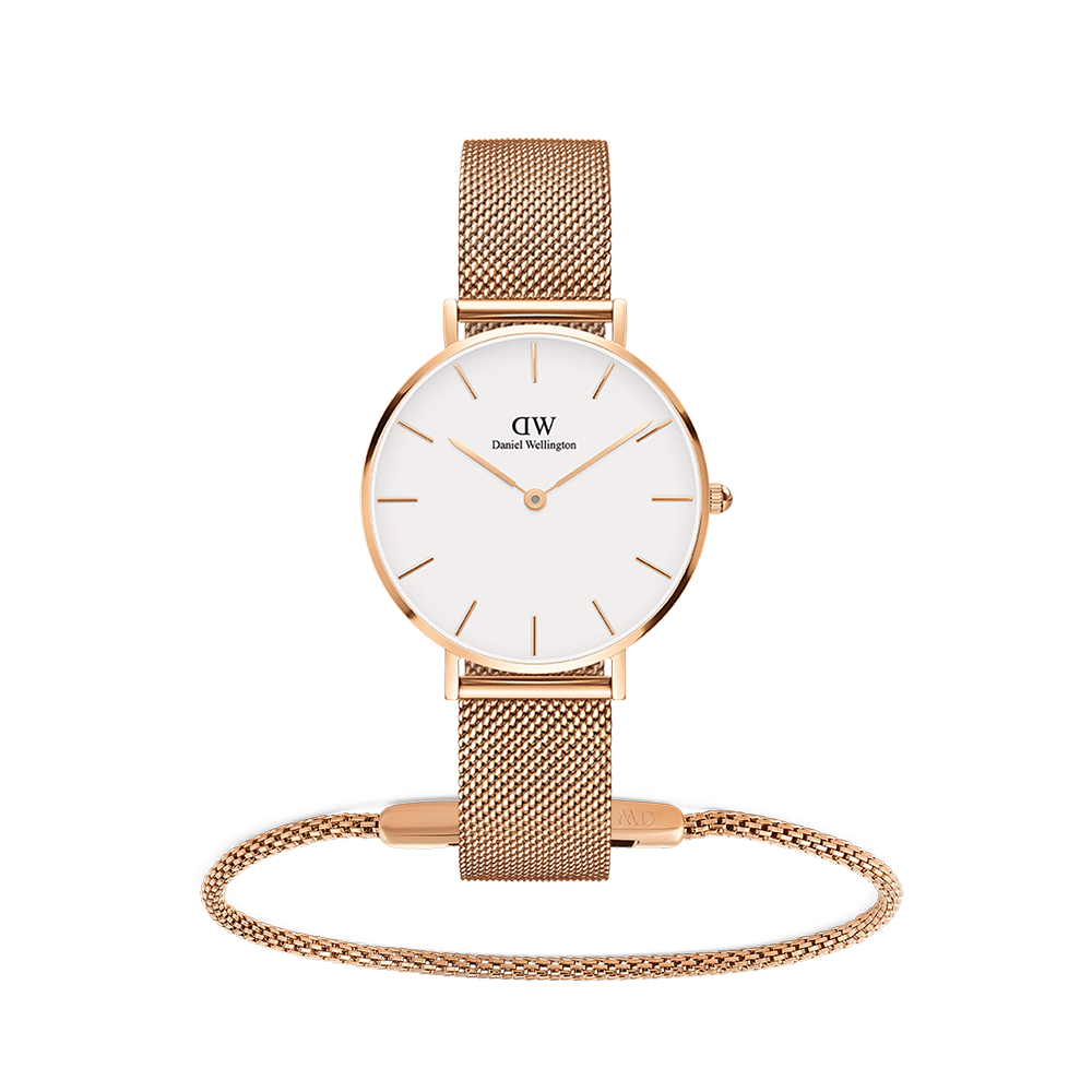 Petite Melrose Rose Gold & Tide Mesh Bracelet Melrose 1.8