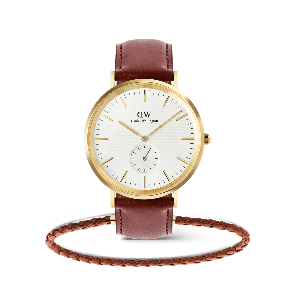 Classic Multi-Eye St Mawes Off-white & Daniel Braided Leather Bracelet Gold