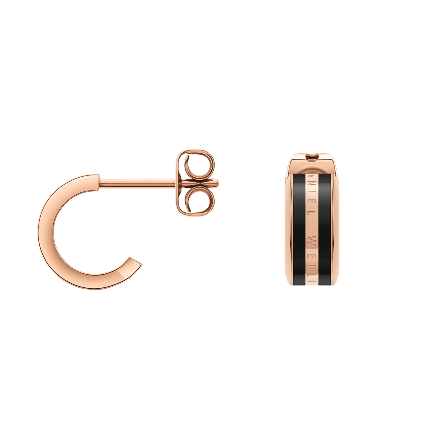 Emalie Earrings Rose Gold & Black