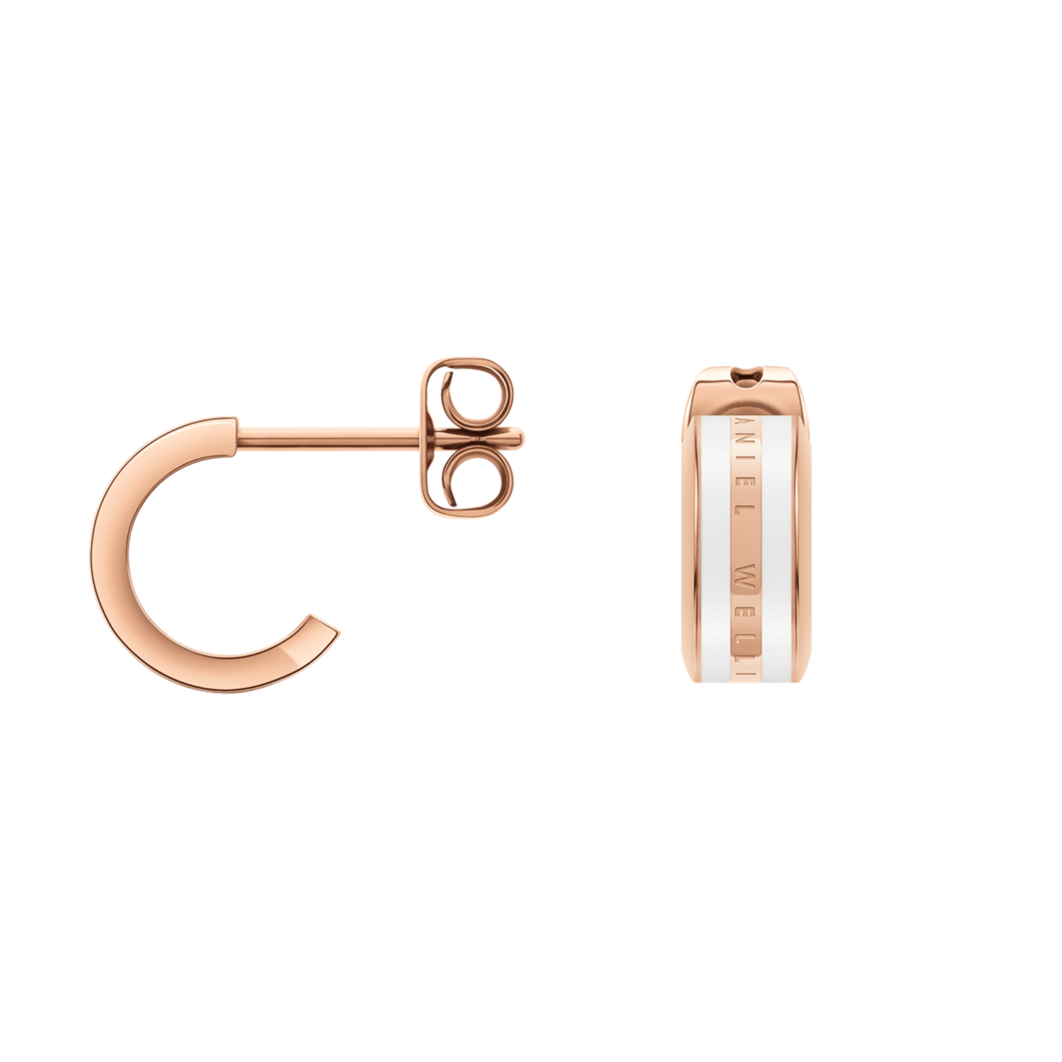 Emalie Earrings Rose Gold & White