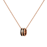 Emalie Siyah Renkli Rose Gold Renk Kadın Kolye