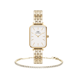 Quadro 5-Link Evergold & Classic Tennis Bracelet Gold