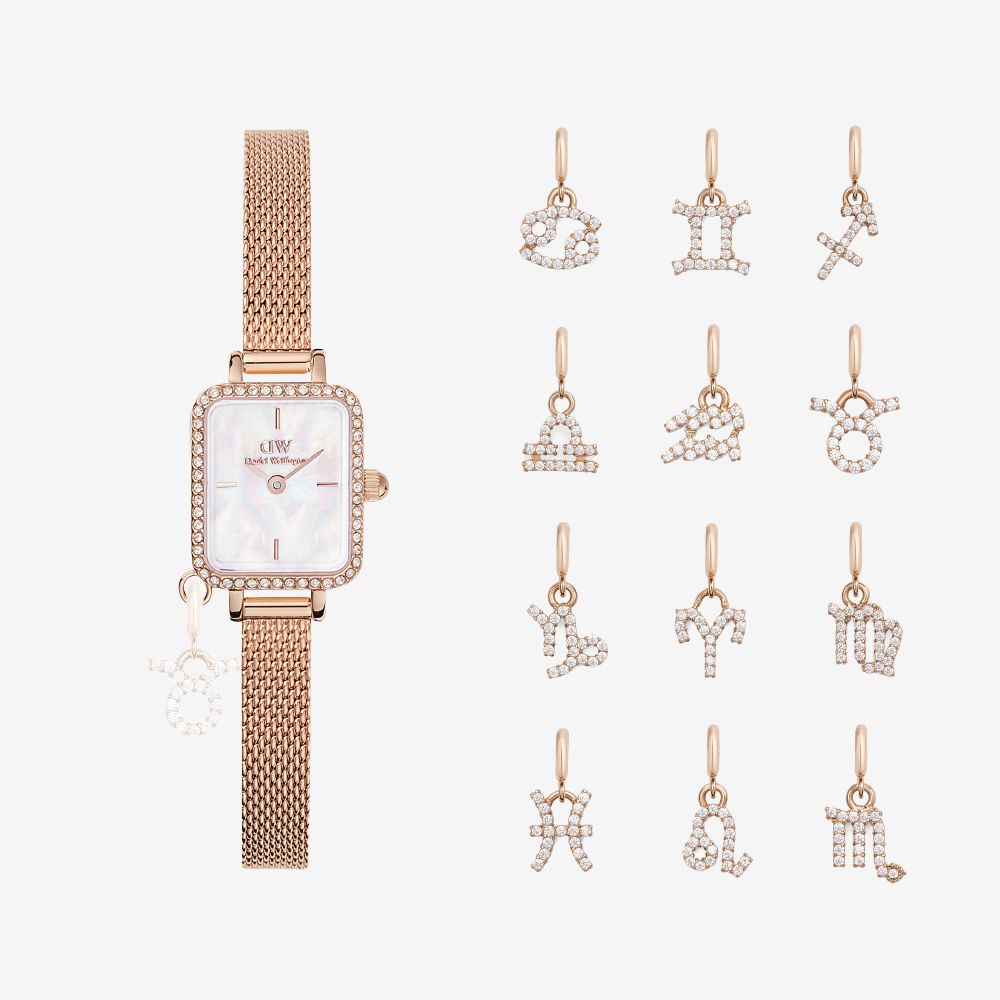 Quadro Mini Zodiac Melrose & Watch Charm RG