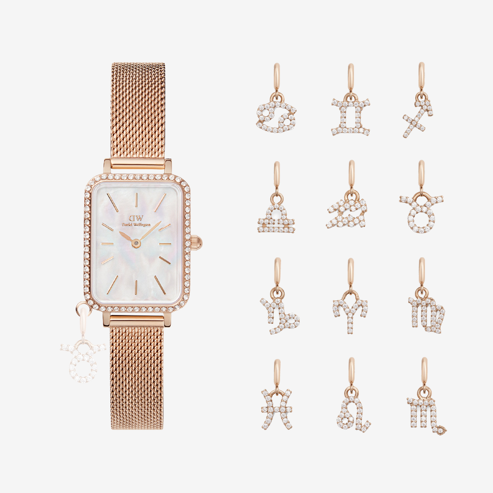 Quadro Crystal Zodiac Melrose Watch & Watch Charm RG