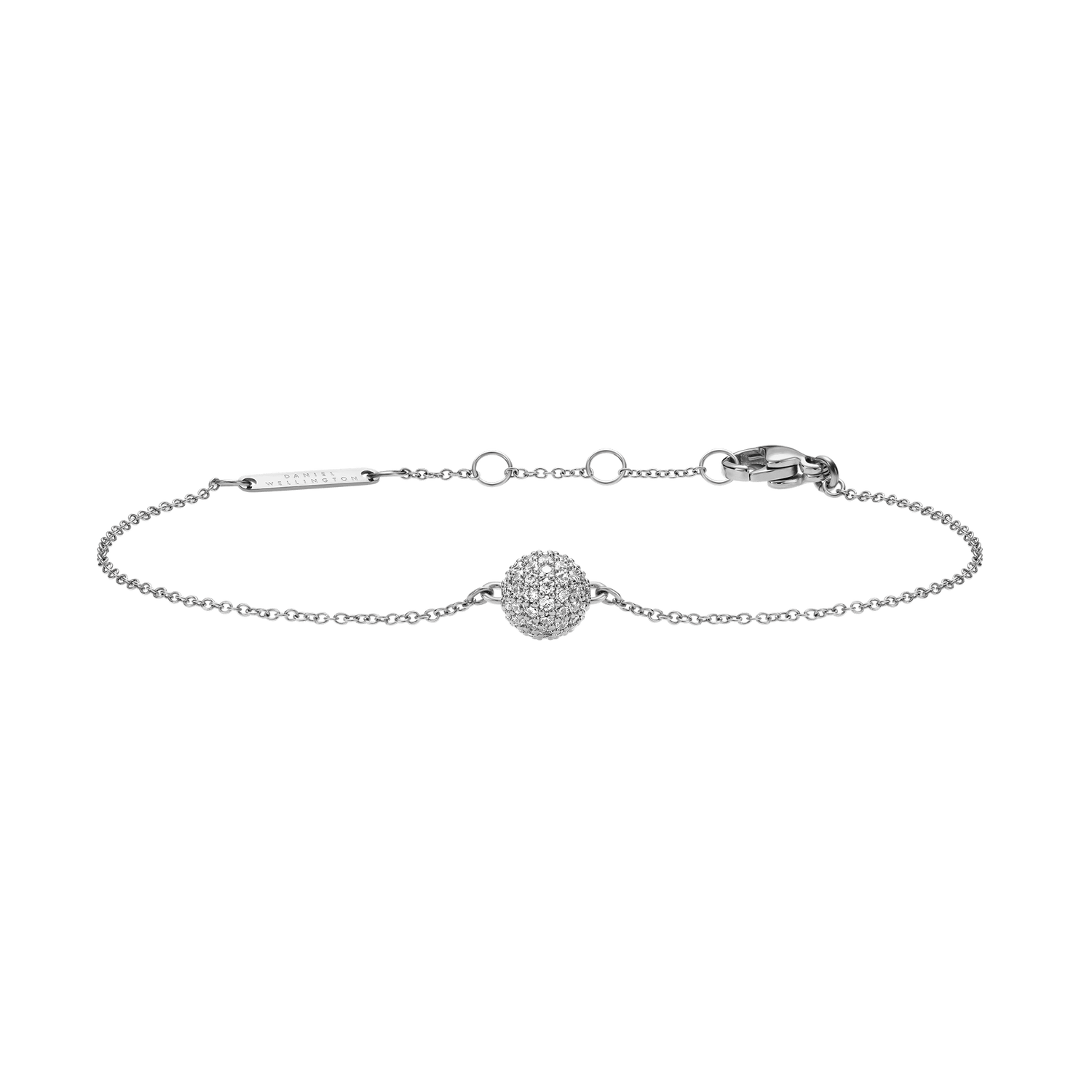 Pavé Crystal Pendant Bracelet Silver