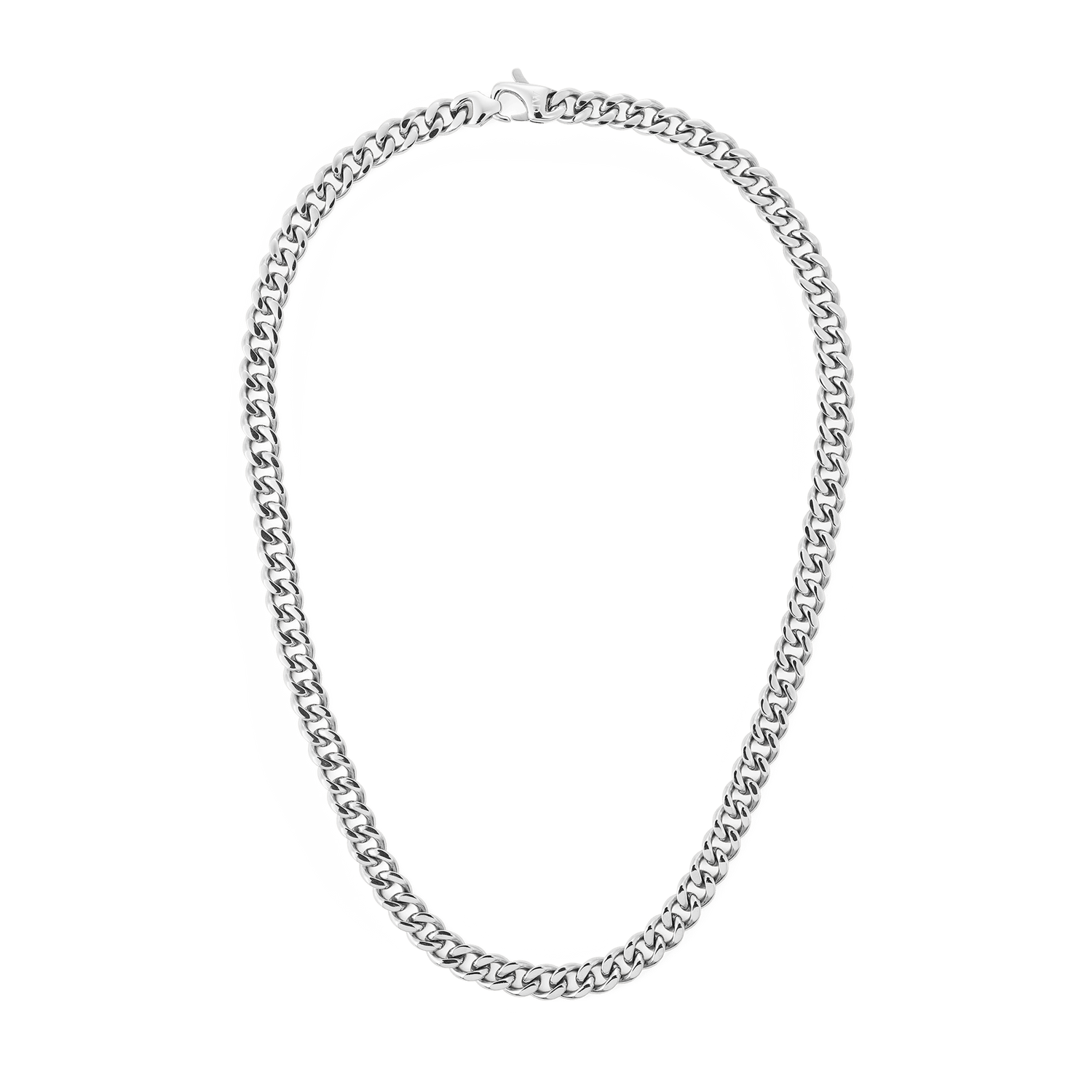 Ellipse Cuban Zincir Silver Renk Erkek Kolye