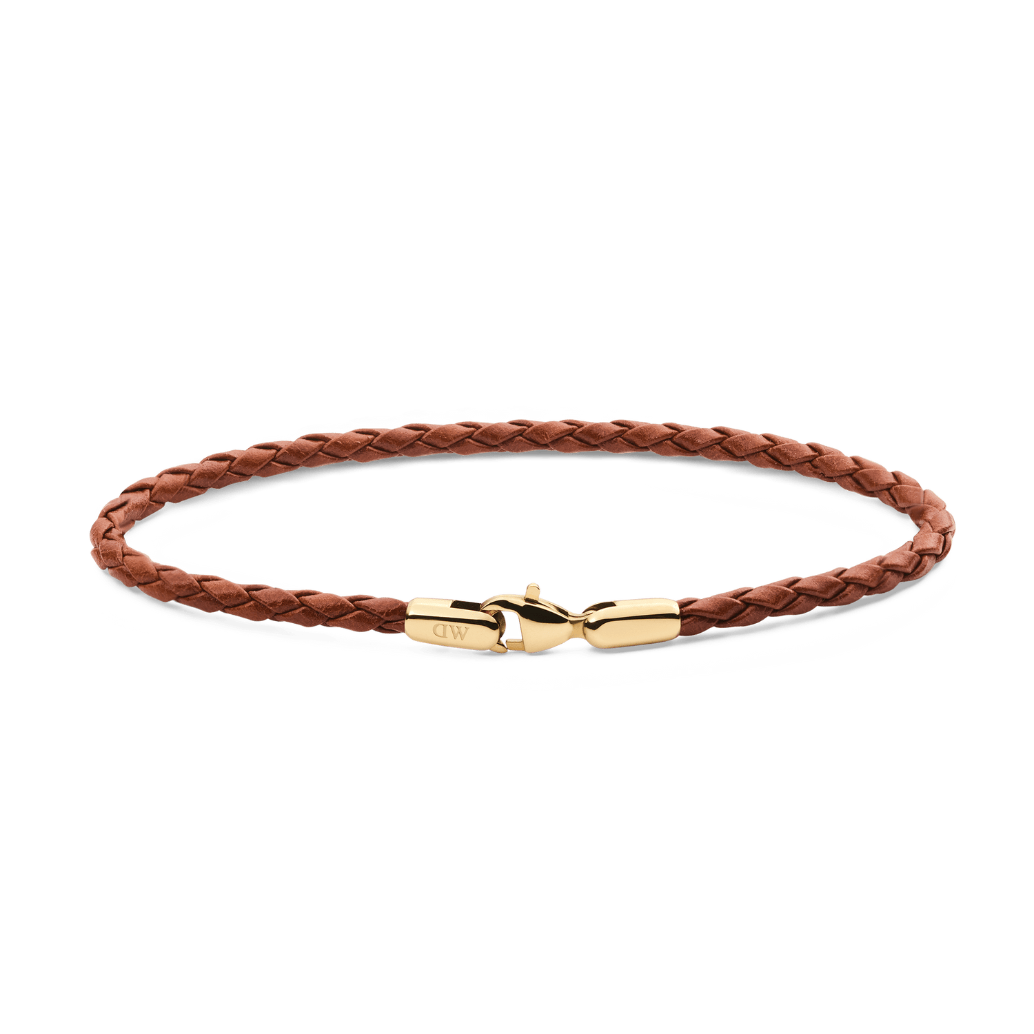 Daniel  Braided Leather Bracelet St Mawes 2.8 Gold
