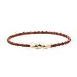 Daniel  Braided Leather Bracelet St Mawes 2.8 Gold