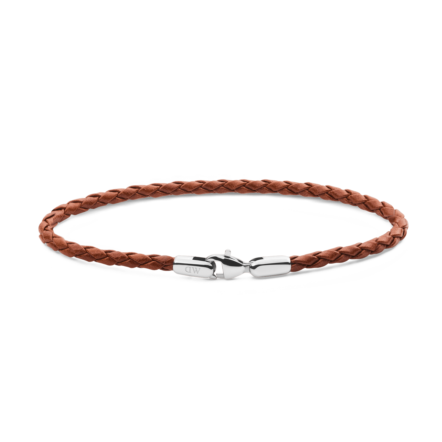 Daniel Braided Leather Bracelet St Mawes 2.8 Silver