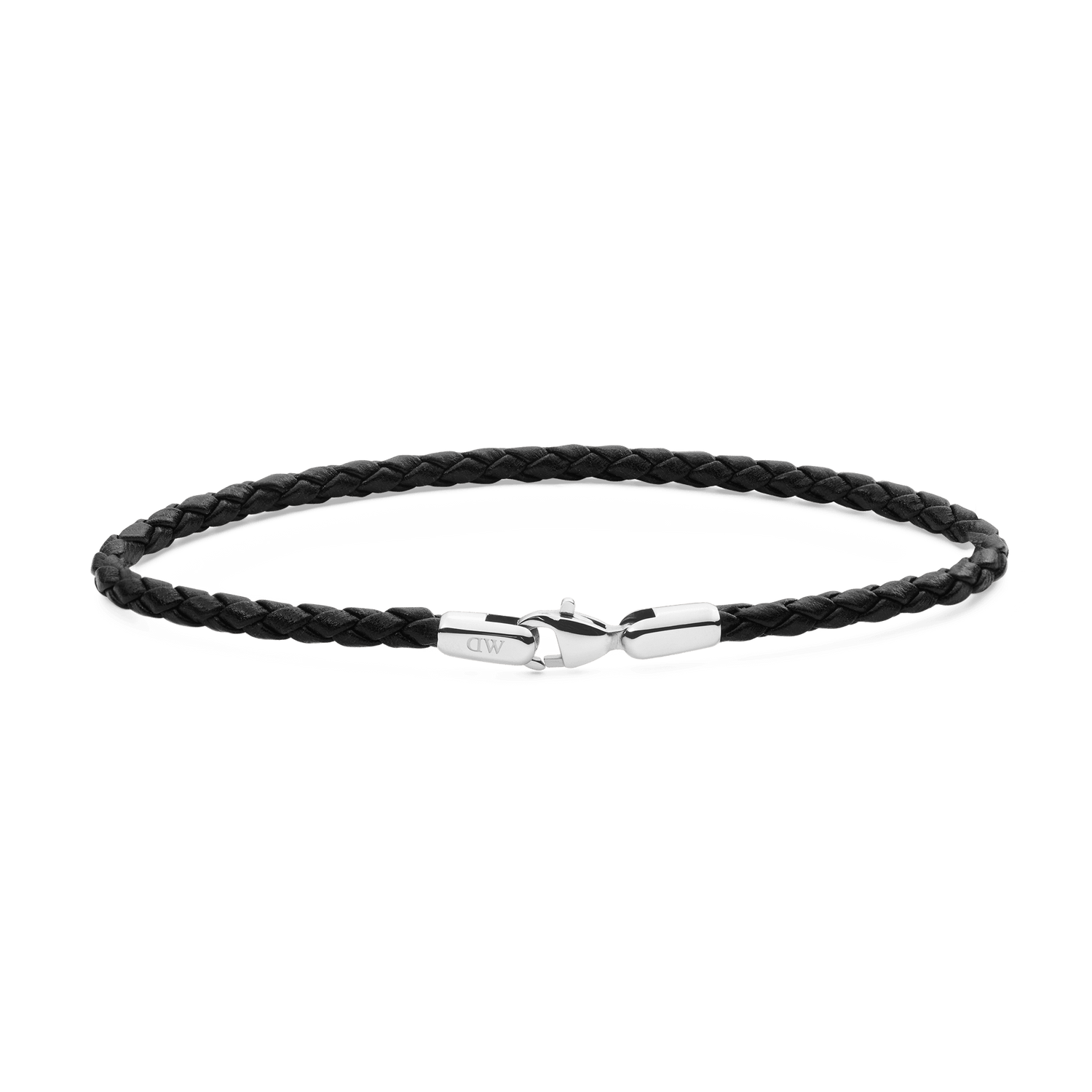 Daniel Braided Leather Bracelet Sheffield 2.8 Silver