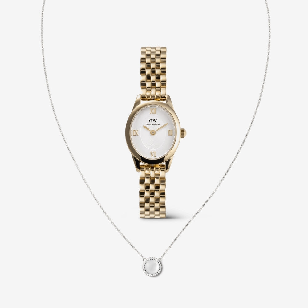 Ophelia Mini Gold + Audrey Necklace Mother of Pearl Gold