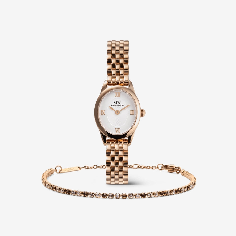 Ophelia Mini & Classic Tennis Bracelet Honey Combo Rose Gold Set