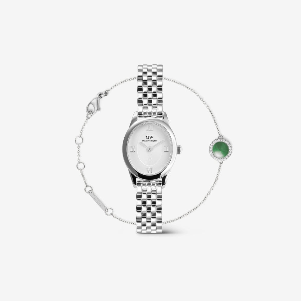 Ophelia Mini & Audrey Bracelet Jade Silver Set