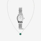 Ophelia Mini & Audrey Necklace Malachite Silver Set