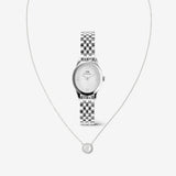 Ophelia Mini & Audrey Necklace Mother of Pearl Silver Set
