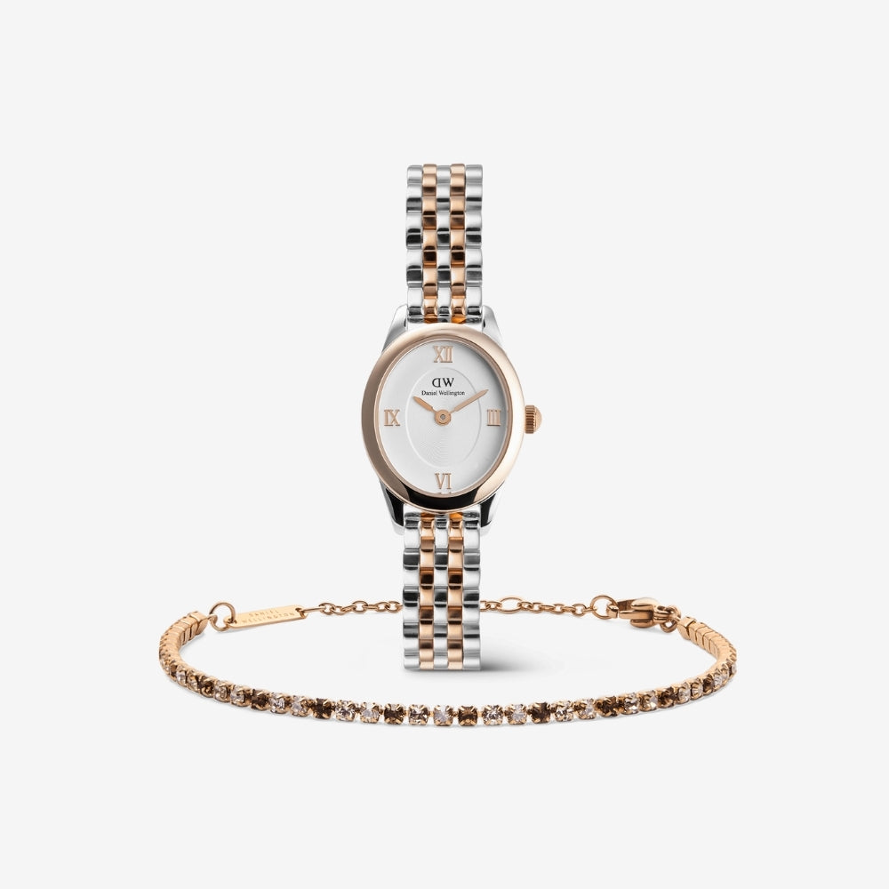 Ophelia Mini Two-Tone & Classic Tennis Bracelet Honey Combo Rose Gold Set