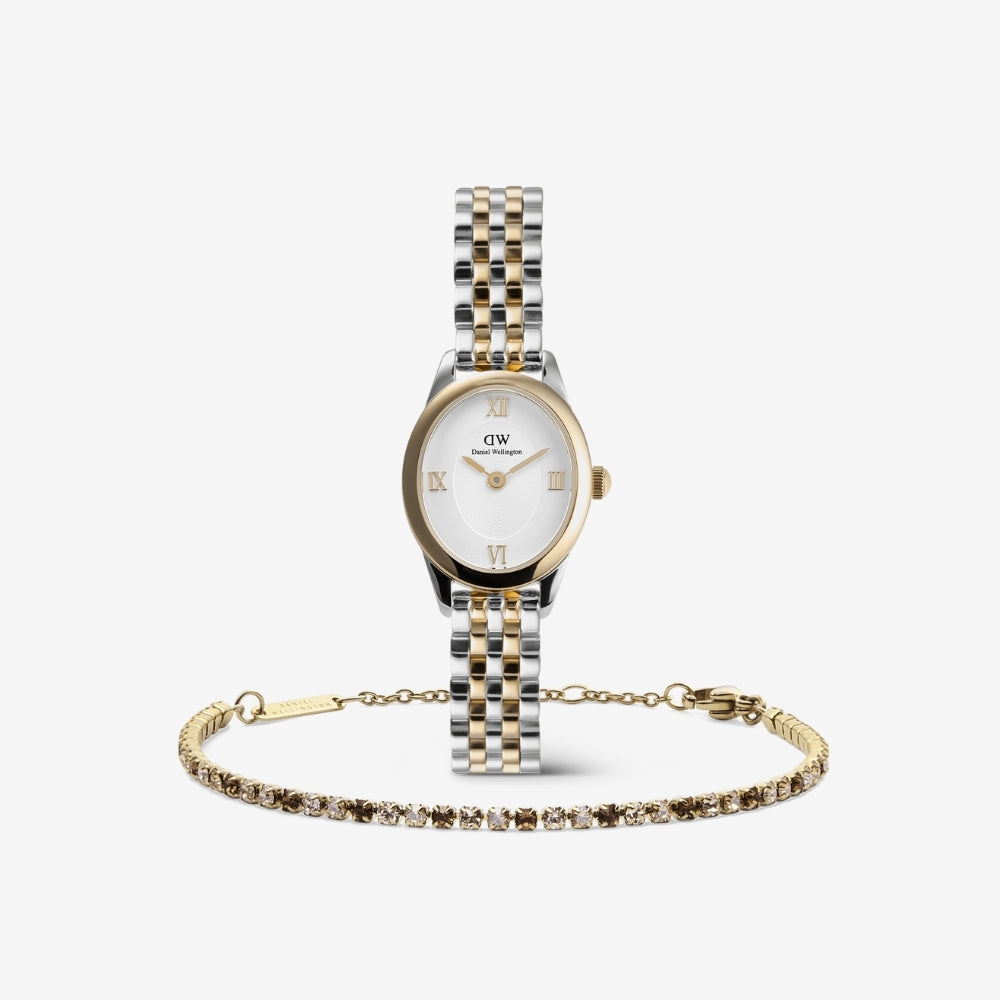 Ophelia Mini Two-Tone Gold + Classic Tennis Bracelet Honey Combo Gold