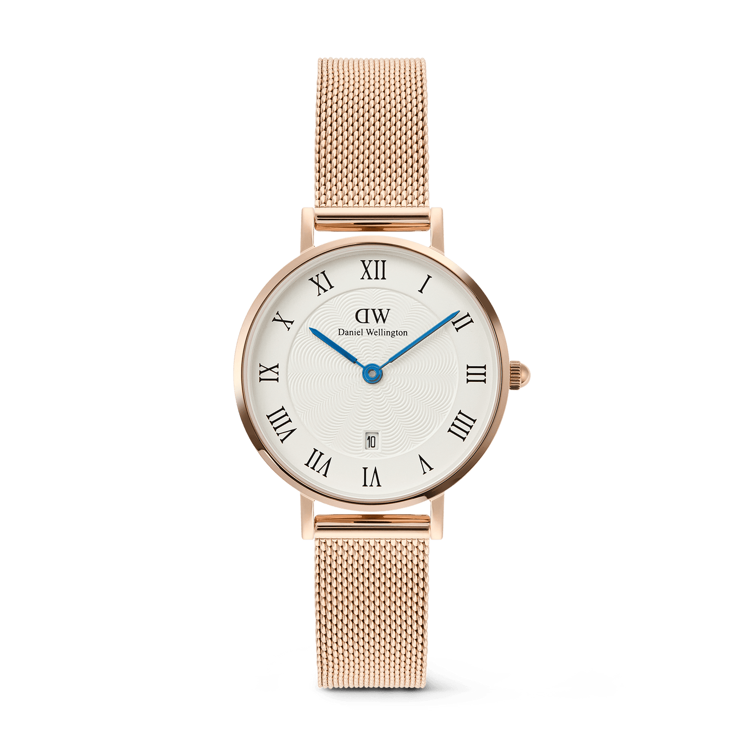 Petite Roman Numerals Date Rose Gold