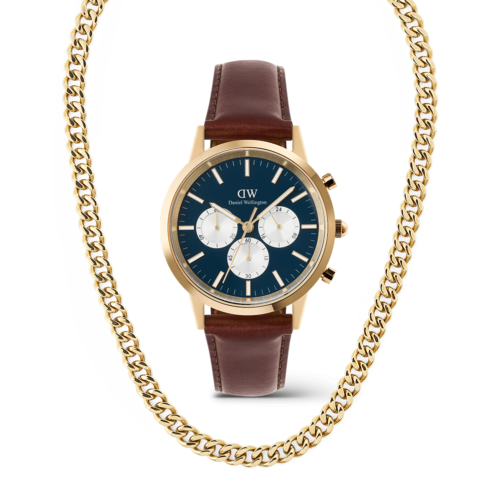 Iconic Chronograph St Mawes & Ellipse Cuban Zincir Silver Kolye