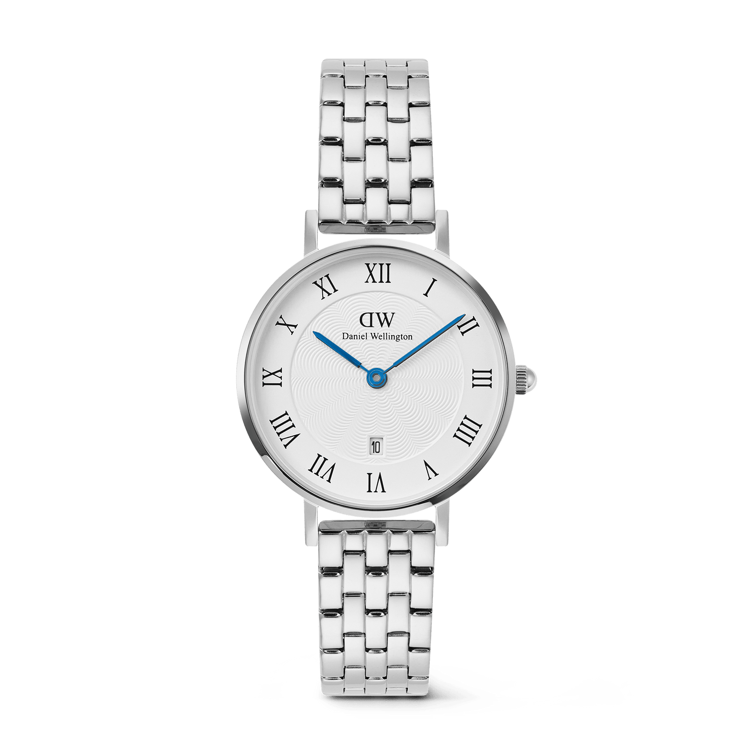 Petite Roman Numerals Date 5-link  Silver
