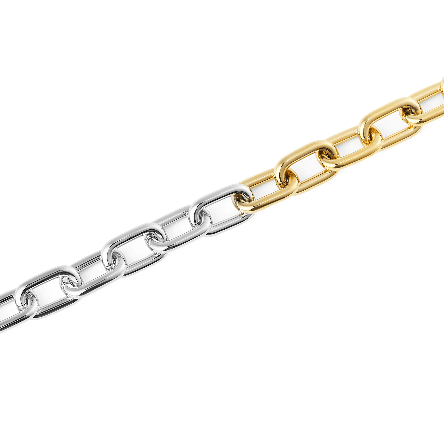 Contrast Link İki Tonlu Zincir Gold Renk Kolye