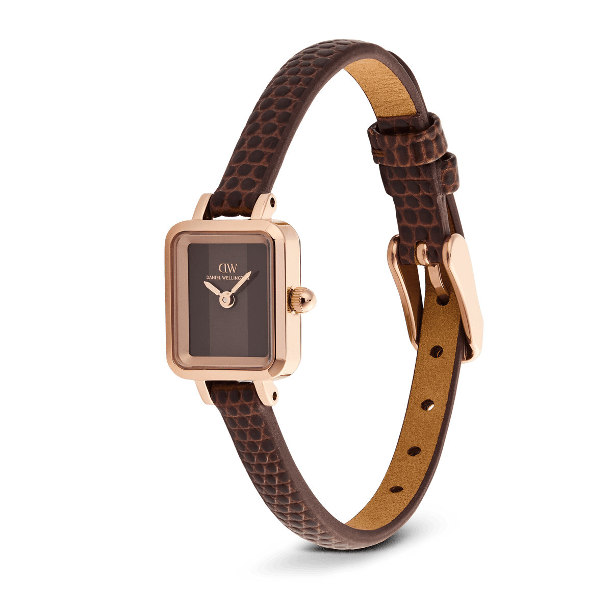 Quadro Mini Brown Lizard Padstow Rose Gold