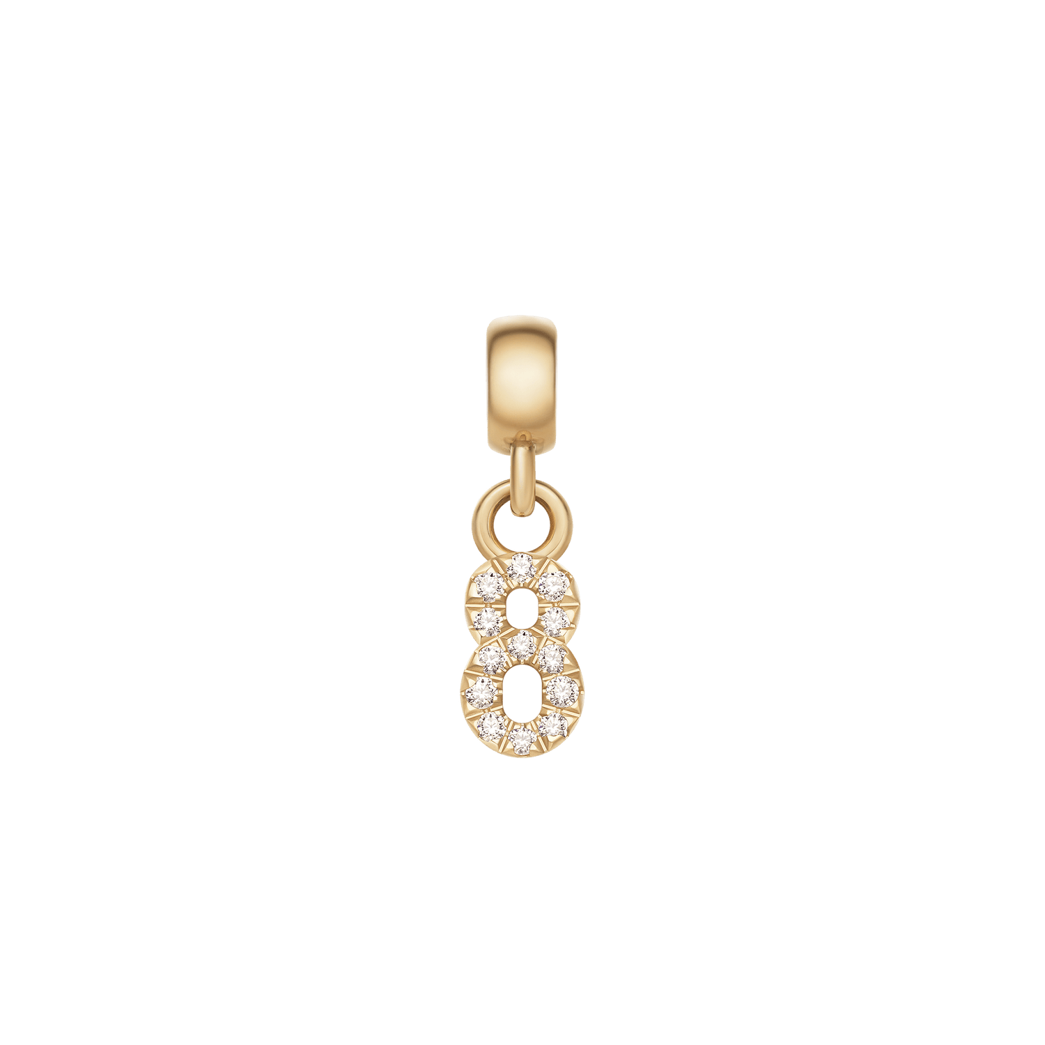 Crystal Number Charm Gold
